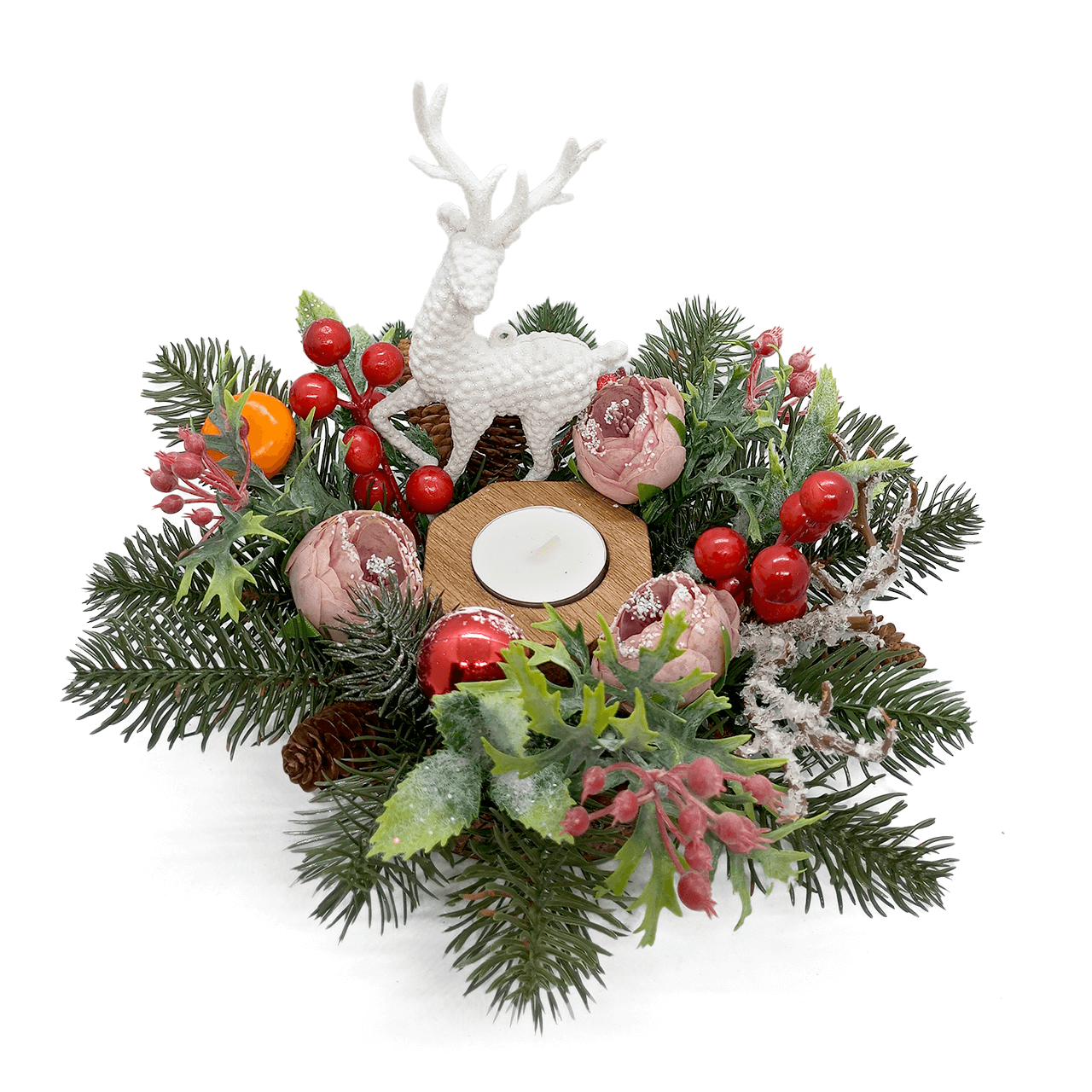 Олень у зимовому вінку