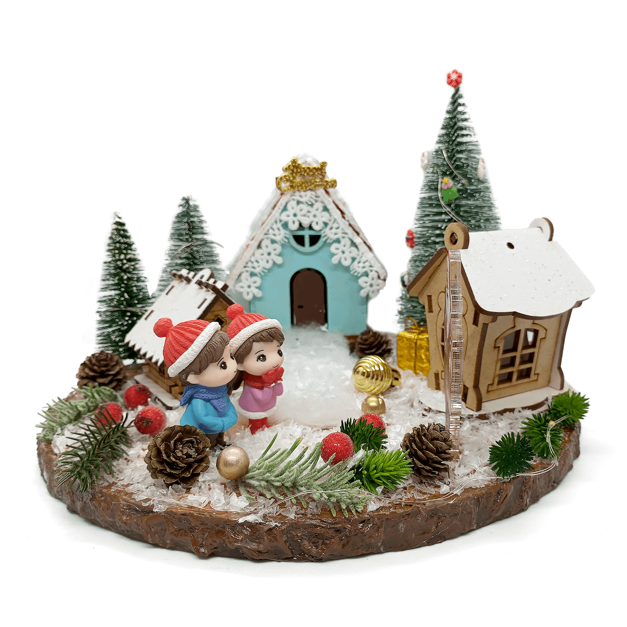 Різдвяна композиція «Санта у зимовому містечку»