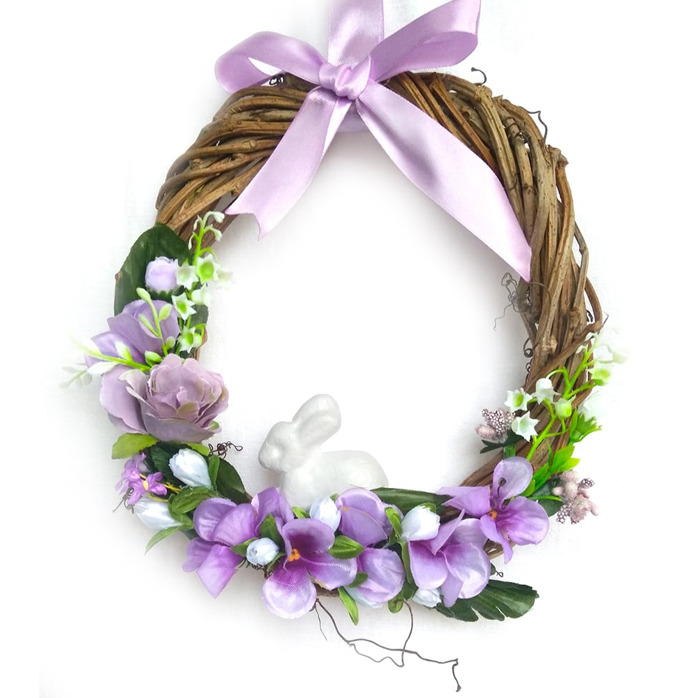 Пасхальний вінок №7 «Міні зайчик у лузі»